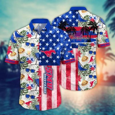 SMU Mustangs NCAA Flower Aloha Hawaiian Shirt 11, NCAA Hawaiian Shirt
