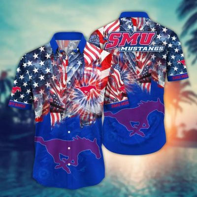 SMU Mustangs NCAA Flower Aloha Hawaiian Shirt 12, NCAA Hawaiian Shirt