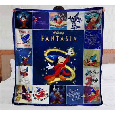 Sorcerer Mickey Fantasia Fleece Blanket, Disney Sofa Blanket, Walt Disney World, Bedding Decor, Magic Kingdom Disneyland - Musicdope90s