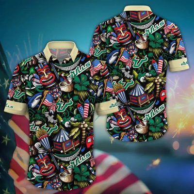 South Florida Bulls NCAA Flower Aloha Hawaiian Shirt, NCAA Hawaiian Shirt