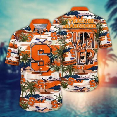 Syracuse Orange NCAA Flower Aloha Hawaiian Shirt 10, NCAA Hawaiian Shirt