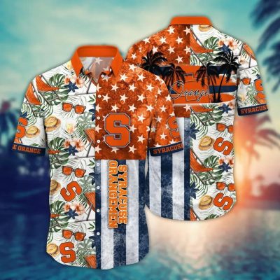 Syracuse Orange NCAA Flower Aloha Hawaiian Shirt 12, NCAA Hawaiian Shirt