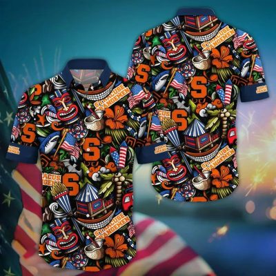 Syracuse Orange NCAA Flower Aloha Hawaiian Shirt 15, NCAA Hawaiian Shirt
