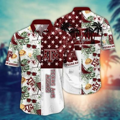 Texas A&M Aggies NCAA Flower Aloha Hawaiian Shirt 10, NCAA Hawaiian Shirt