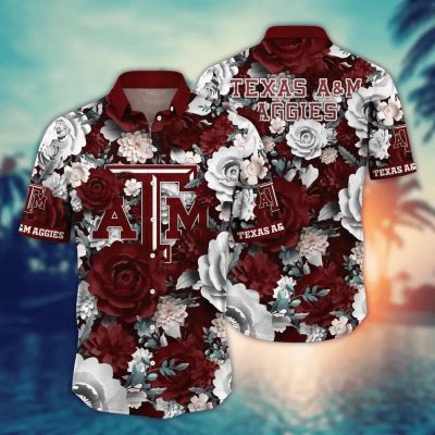 Texas A&M Aggies NCAA Flower Aloha Hawaiian Shirt 5, NCAA Hawaiian Shirt