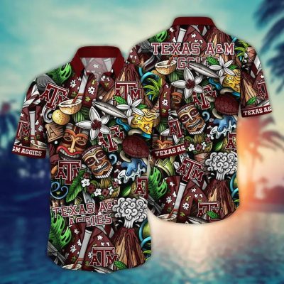 Texas A&M Aggies NCAA Flower Aloha Hawaiian Shirt 6, NCAA Hawaiian Shirt