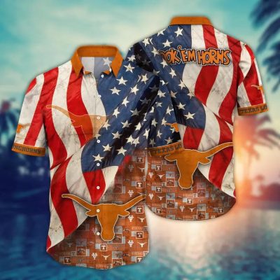 Texas Longhorns NCAA Flower Aloha Hawaiian Shirt 11, NCAA Hawaiian Shirt