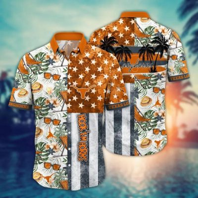 Texas Longhorns NCAA Flower Aloha Hawaiian Shirt 12, NCAA Hawaiian Shirt