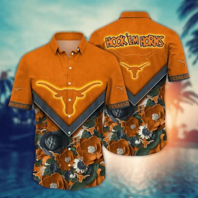 Texas Longhorns NCAA Flower Aloha Hawaiian Shirt 5, NCAA Hawaiian Shirt