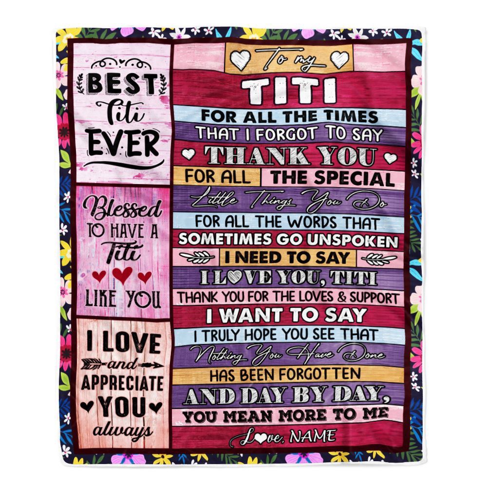 Titi Blanket From Niece Nephew Thank You For The Love, Personalized Blanket For Mom, Mother's Day Gifts Blanket