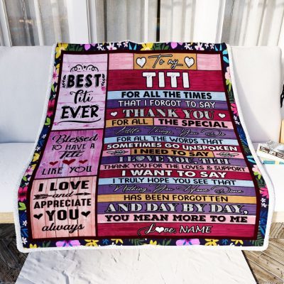 Titi Blanket From Niece Nephew Thank You For The Love, Personalized Blanket For Mom, Mother's Day Gifts Blanket