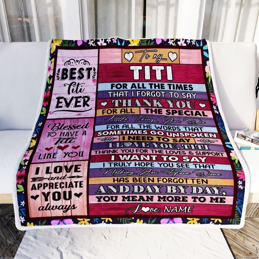 Titi Blanket From Niece Nephew Thank You For The Love, Personalized Blanket For Mom, Mother's Day Gifts Blanket