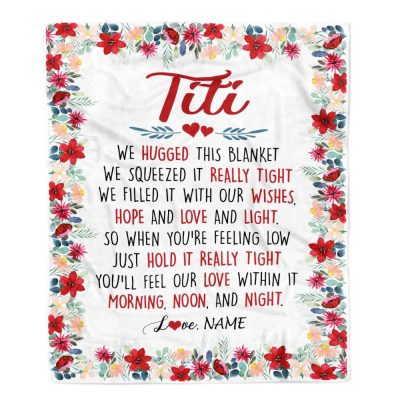 Titi Blanket From Niece Nephew We Hugged This Blanket, Personalized Blanket For Mom, Mother's Day Gifts Blanket