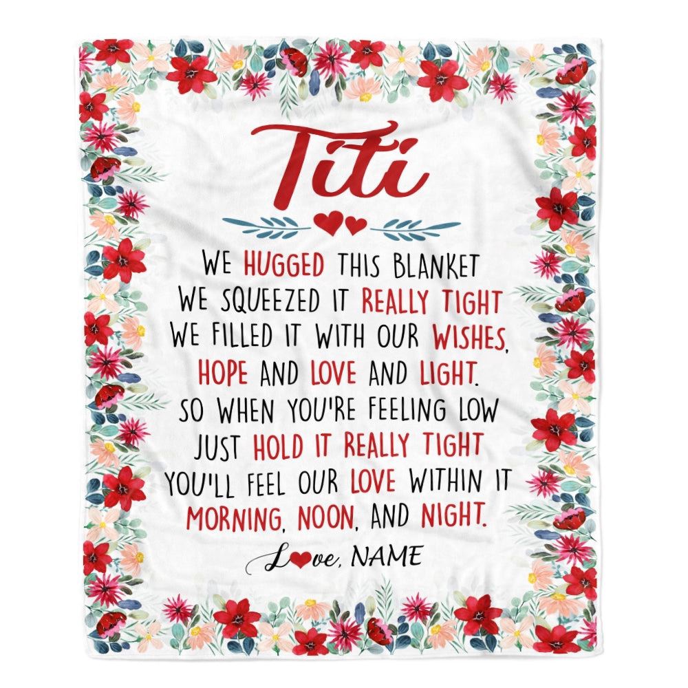 Titi Blanket From Niece Nephew We Hugged This Blanket, Personalized Blanket For Mom, Mother's Day Gifts Blanket