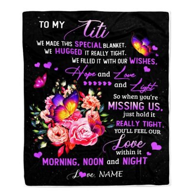 Titi Blanket From Niece Nephew We Made This Special Blanket Flower, Personalized Blanket For Mom, Mother's Day Gifts Blanket