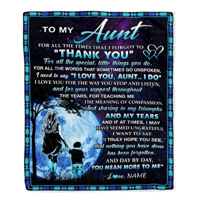 To My Aunt Blanket From Nephew Thank You Day By Day, Personalized Blanket For Mom, Mother's Day Gifts Blanket