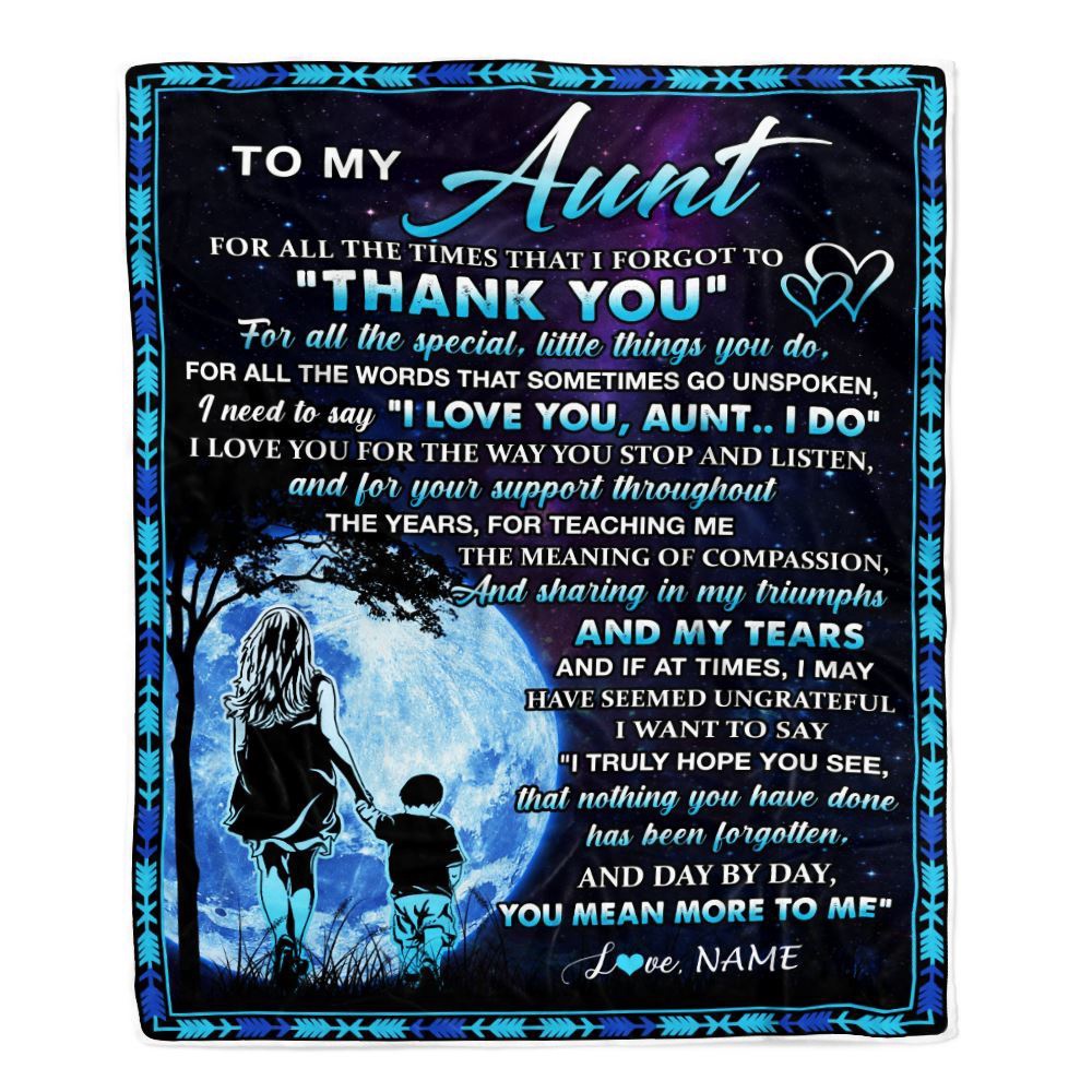 To My Aunt Blanket From Nephew Thank You Day By Day, Personalized Blanket For Mom, Mother's Day Gifts Blanket