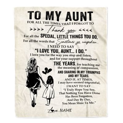 To My Aunt Blanket From Niece For All The Times That I Forgot To Thank You, Personalized Blanket For Mom, Mother's Day Gifts Blanket