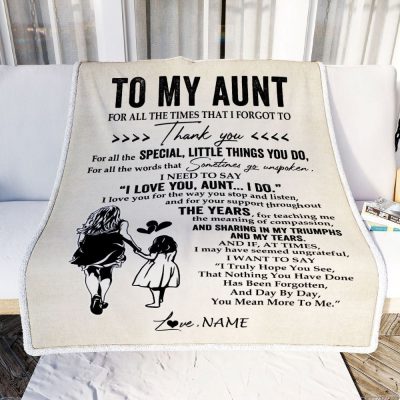 To My Aunt Blanket From Niece For All The Times That I Forgot To Thank You, Personalized Blanket For Mom, Mother's Day Gifts Blanket