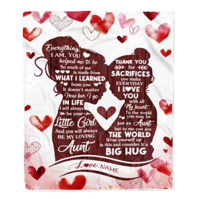 To My Aunt Blanket From Niece I Love You With All My Heart Thank You, Personalized Blanket For Mom, Mother's Day Gifts Blanket