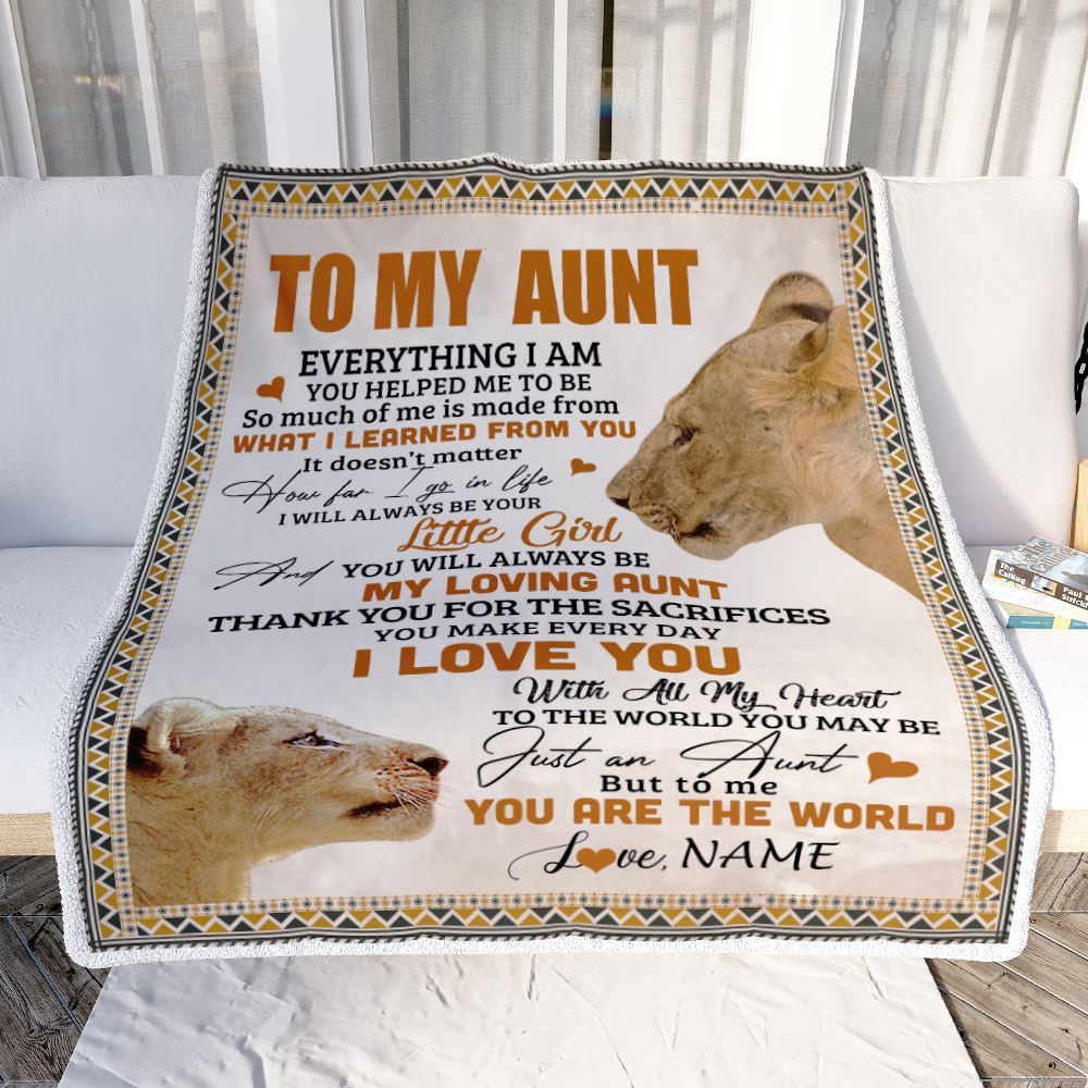 To My Aunt Blanket From Niece Lion My Loving Father I Love You, Personalized Blanket For Mom, Mother's Day Gifts Blanket To My Aunt Blanket From Niece Lion My Loving Father I Love You, Personalized Blanket For Mom, Mother's Day Gifts Blanket
