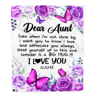 To My Aunt Blanket From Niece Nephew Butterfly Love And Appreciate, Personalized Blanket For Mom, Mother's Day Gifts Blanket