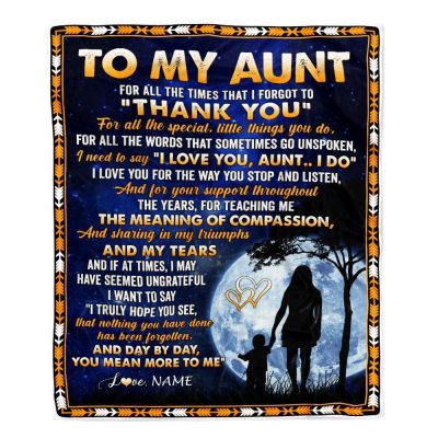 To My Aunt Blanket From Niece Nephew Thank You Grateful Love, Personalized Blanket For Mom, Mother's Day Gifts Blanket