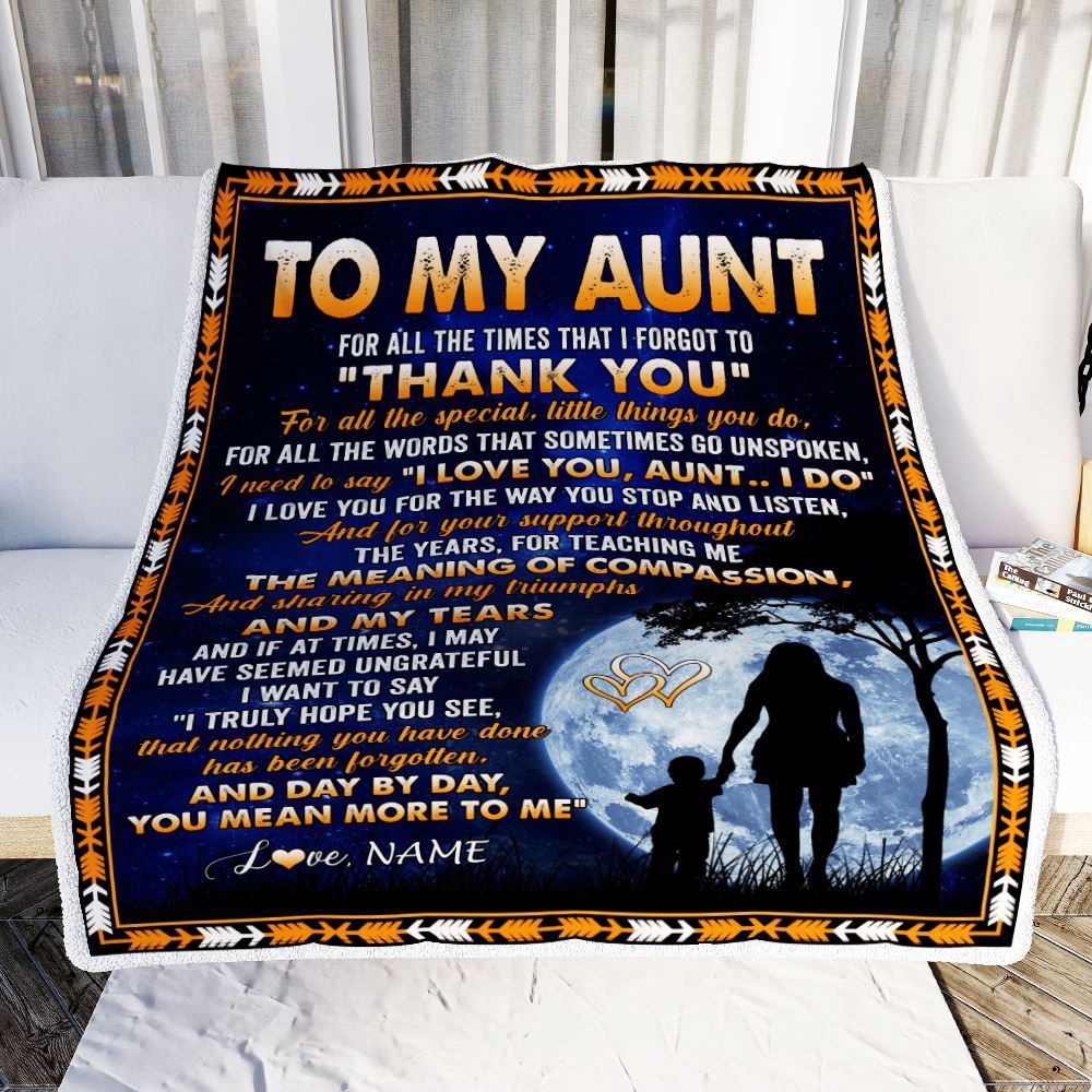 To My Aunt Blanket From Niece Nephew Thank You Grateful Love, Personalized Blanket For Mom, Mother's Day Gifts Blanket