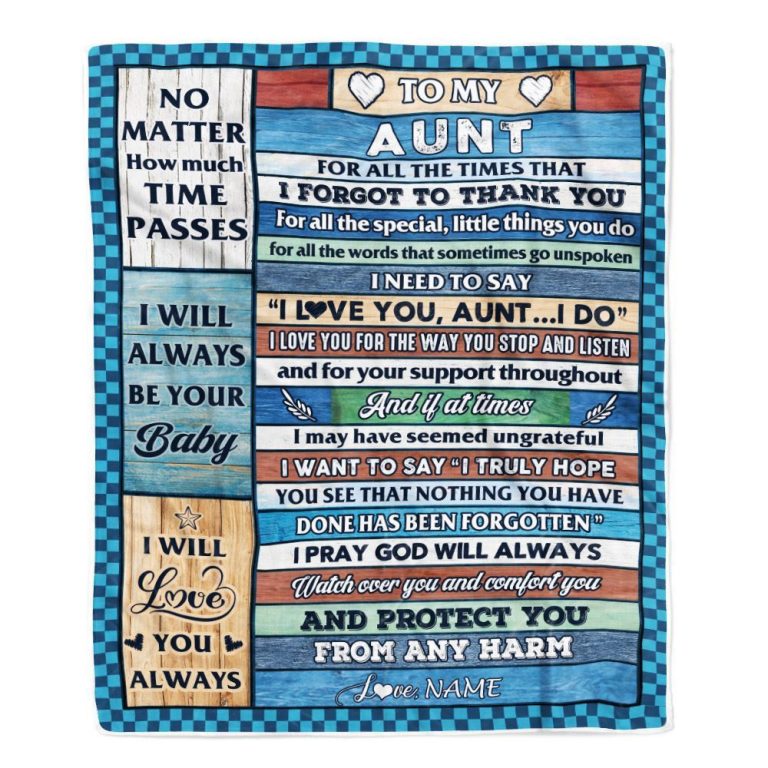 To My Aunt Blanket From Niece Nephew Wood I Love You Thank You, Personalized Blanket For Mom, Mother's Day Gifts Blanket