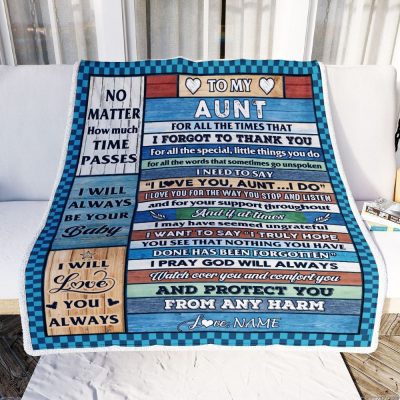 To My Aunt Blanket From Niece Nephew Wood I Love You Thank You, Personalized Blanket For Mom, Mother's Day Gifts Blanket