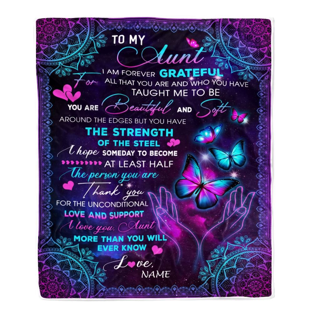 To My Aunt Blanket From Niece Nephew You Are Beautiful Butterfly, Personalized Blanket For Mom, Mother's Day Gifts Blanket