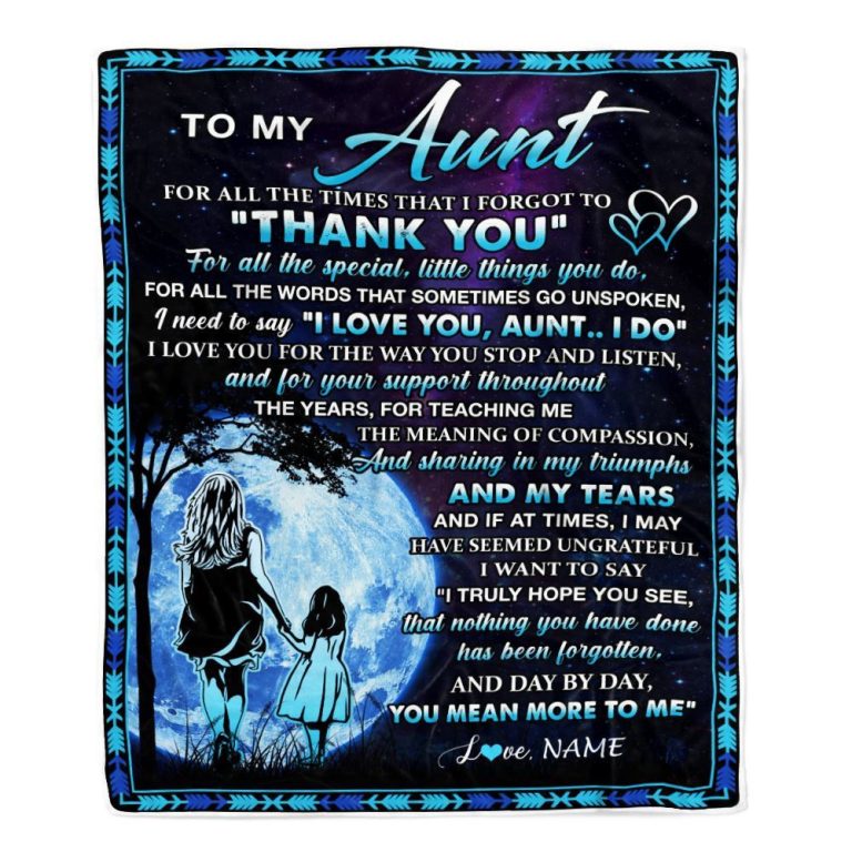 To My Aunt Blanket From Niece Thank You Day By Day, Personalized Blanket For Mom, Mother's Day Gifts Blanket