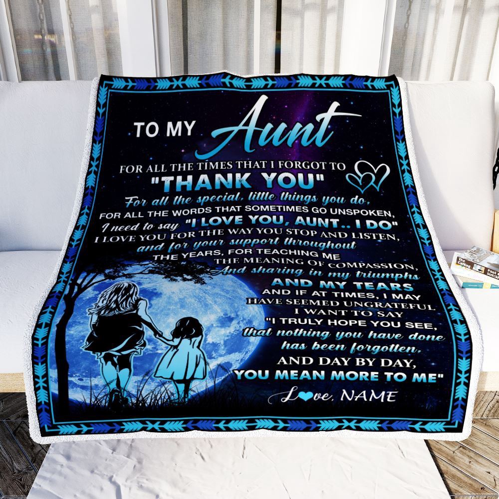 To My Aunt Blanket From Niece Thank You Day By Day, Personalized Blanket For Mom, Mother's Day Gifts Blanket