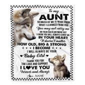 To My Aunt From Niece Blanket Wolf Always Be Your Little Girl Gift Personalized Blanket For Mom Mother S Day Gifts Blanket 1 Ru8tno.jpg - demo10