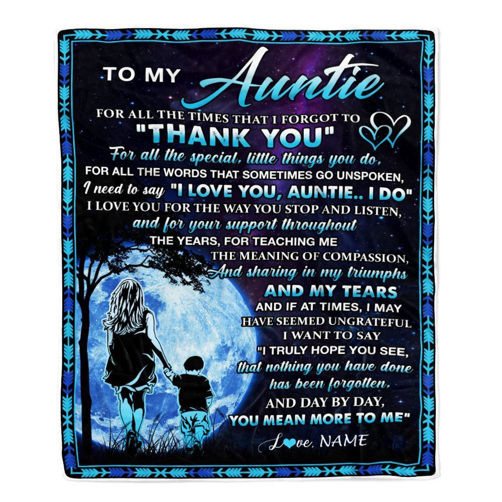 To My Auntie Blanket From Nephew Thank You Day By Day, Personalized Blanket For Mom, Mother's Day Gifts Blanket