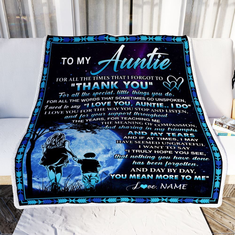 To My Auntie Blanket From Nephew Thank You Day By Day, Personalized Blanket For Mom, Mother's Day Gifts Blanket