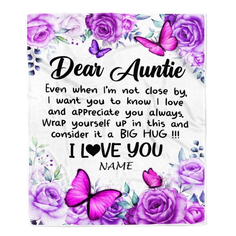 To My Auntie Blanket From Niece Nephew Butterfly Love And Appreciate, Personalized Blanket For Mom, Mother's Day Gifts Blanket