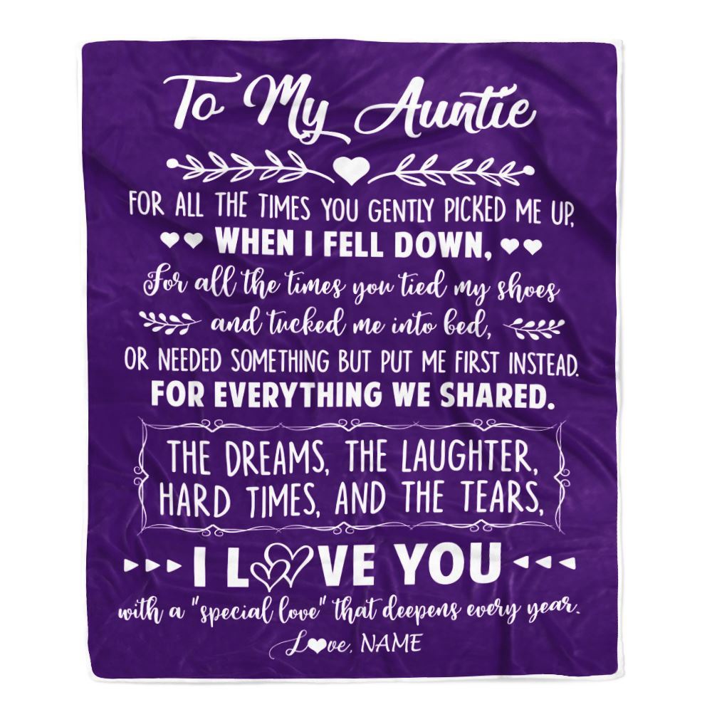 To My Auntie Blanket From Niece Nephew I Love You With A Special Love, Personalized Blanket For Mom, Mother's Day Gifts Blanket