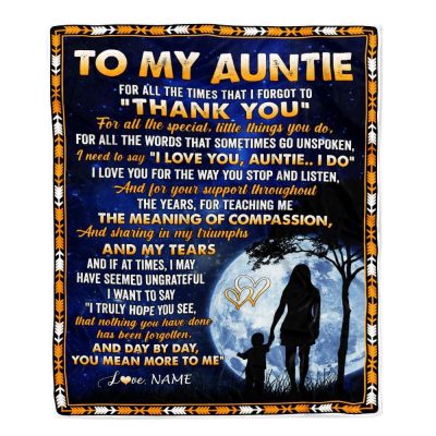 To My Auntie Blanket From Niece Nephew Thank You Grateful Love, Personalized Blanket For Mom, Mother's Day Gifts Blanket