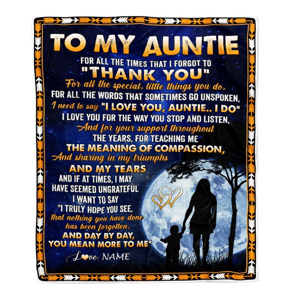 To My Auntie Blanket From Niece Nephew Thank You Grateful Love, Personalized Blanket For Mom, Mother's Day Gifts Blanket