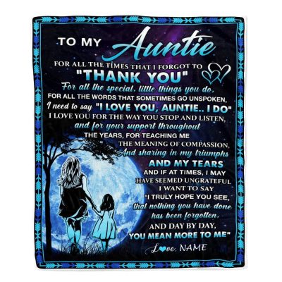 To My Auntie Blanket From Niece Thank You Day By Day, Personalized Blanket For Mom, Mother's Day Gifts Blanket