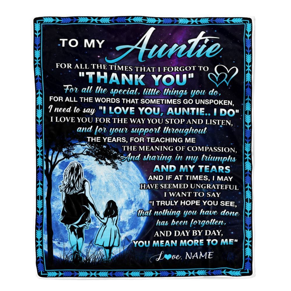 To My Auntie Blanket From Niece Thank You Day By Day, Personalized Blanket For Mom, Mother's Day Gifts Blanket