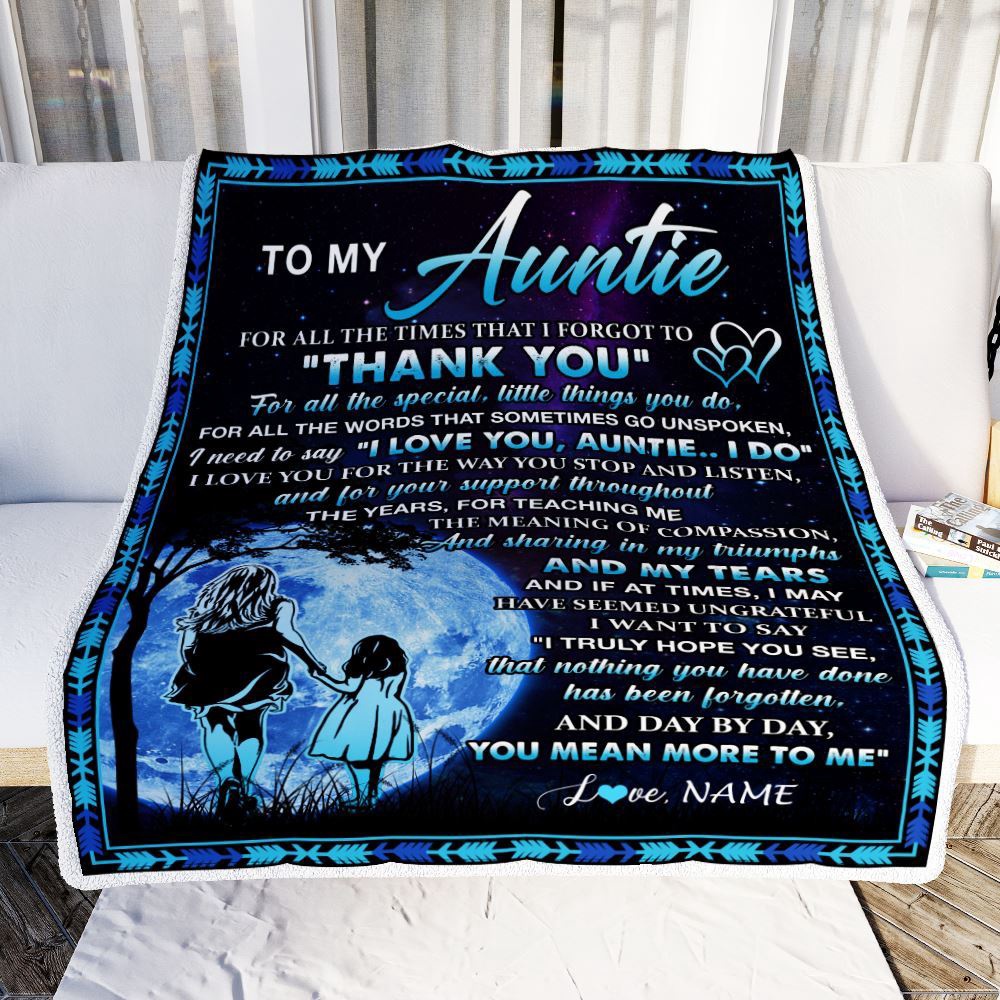 To My Auntie Blanket From Niece Thank You Day By Day, Personalized Blanket For Mom, Mother's Day Gifts Blanket