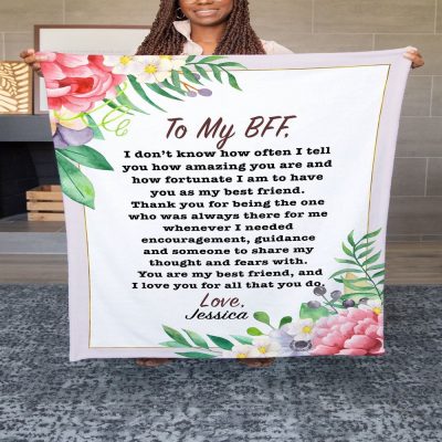To My Bestie BFF Blanket From Friend How Amazing You Are Flower Gifts For Friendship Blanket, Blankets For Mothers Day