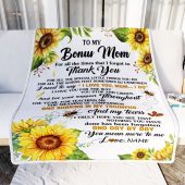 To My Bonus Mom Blanket From Step Daughter Sunflower Thank You I Love You Personalized Blanket For Mom Mother S Day Gifts Blanket 2 Ifjg28.jpg - demo10
