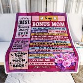 To My Bonus Mom Blanket From Stepdaughter Stepson Wood Thank You For Everything Step Personalized Blanket For Mom Mother S Day Gifts Blanket 2 Snuq7z.jpg - demo10