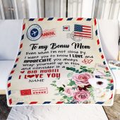 To My Bonus Mom Blanket From Daughter Son Floral Air Mail Letter I Love You Bonus Personalized Blanket For Mom Mother S Day Gifts Blanket 2 Ozik7s.jpg - demo10