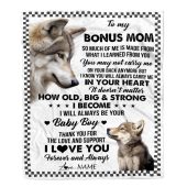 To My Bonus Mom From Step Son Blanket Wolf Always Be Your Little Personalized Blanket For Mom Mother S Day Gifts Blanket 1 Qsanls.jpg - demo10