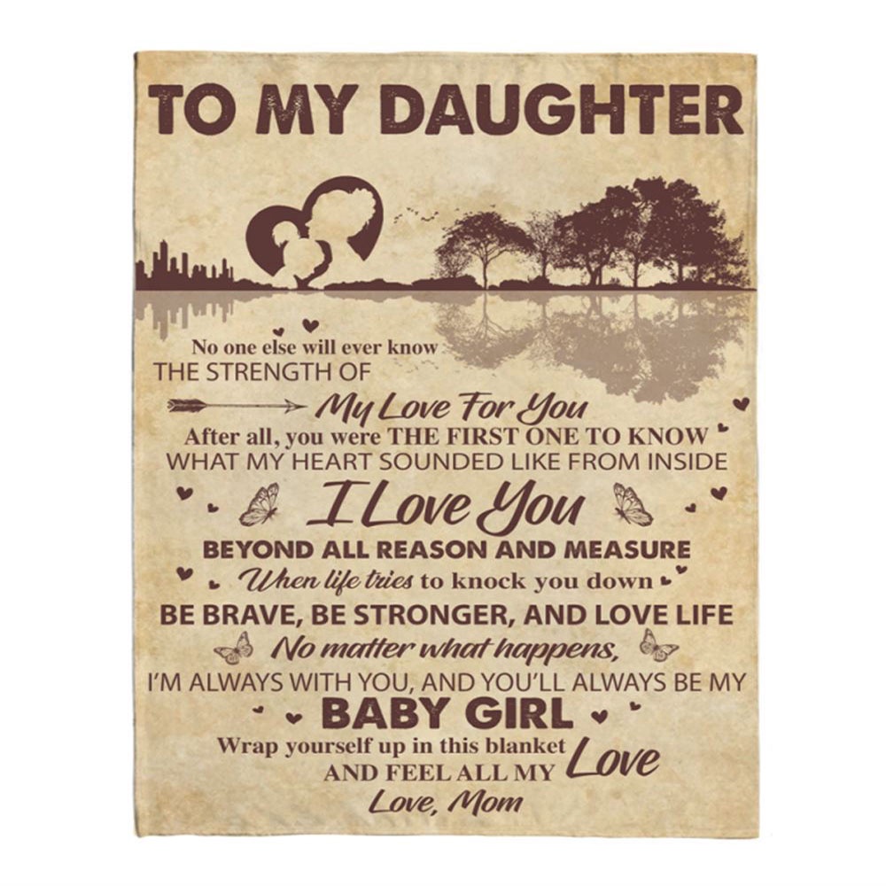 To My Daughter Be Brave Stronger Mom Love You Gift Ideas Guitar Blanket, Blankets For Mothers Day