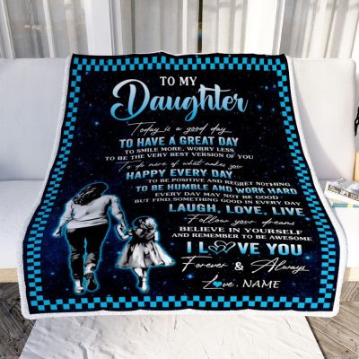 To My Daughter Blanket From Mom Mother Every Day Laugh Love Live, Personalized Blanket For Mom, Mother's Day Gifts Blanket